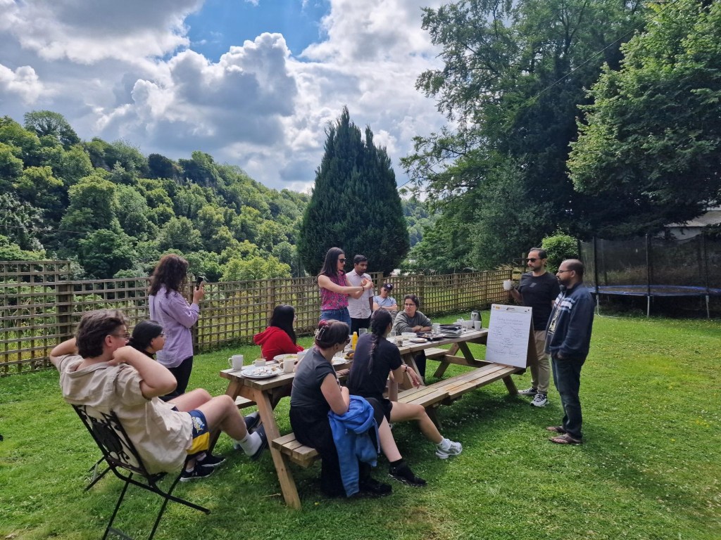 HEAD residency attendees having breakfast outside